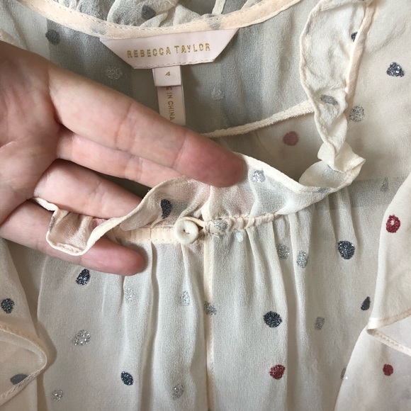Rebecca Taylor Glitter Polka Dot Blouse - Picture 3 of 11
